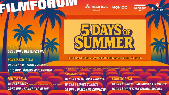 5 Days of Summer - Die Sommerkinowoche im FIlmforum NRW