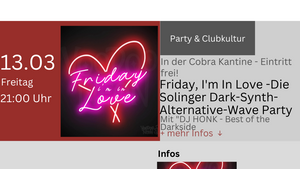 Friday, I'm In Love -Die Solinger Dark-Synth-Alternative-Wave Party