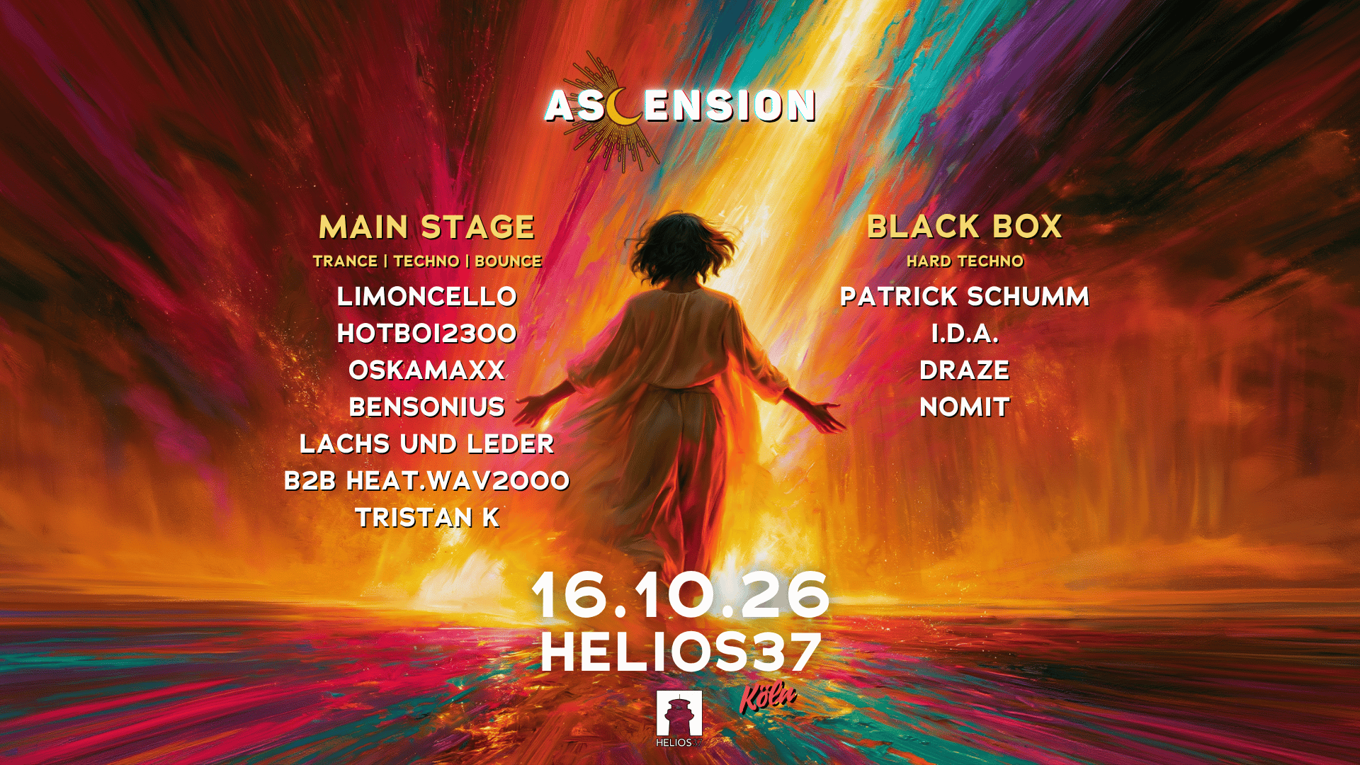 Ascension w/ Limoncello, Hotboi2300, Oskamaxx, Patrick Schumm & more at Helios37