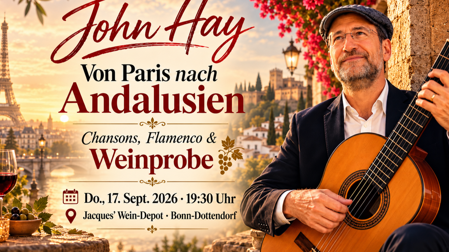 John Hay – Von Paris nach Andalusien | Chansons, Flamenco & Weinprobe