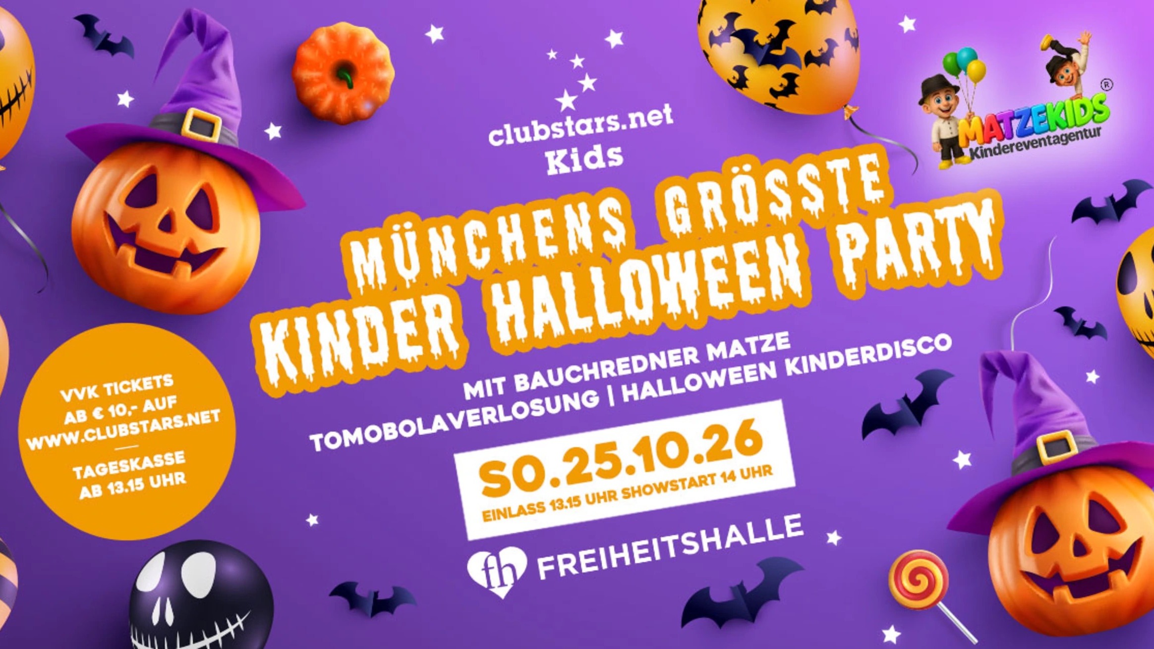 Münchens größte Kinder-Halloween-Party – Freiheitshalle München