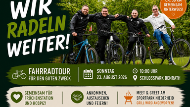 Wir radeln weiter! Charity-Fahrradtour für Früchenstation & Hospiz
