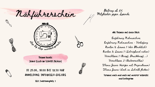 Nähführerschein für Erwachsene - Thema Jeans flicken (Workshop)