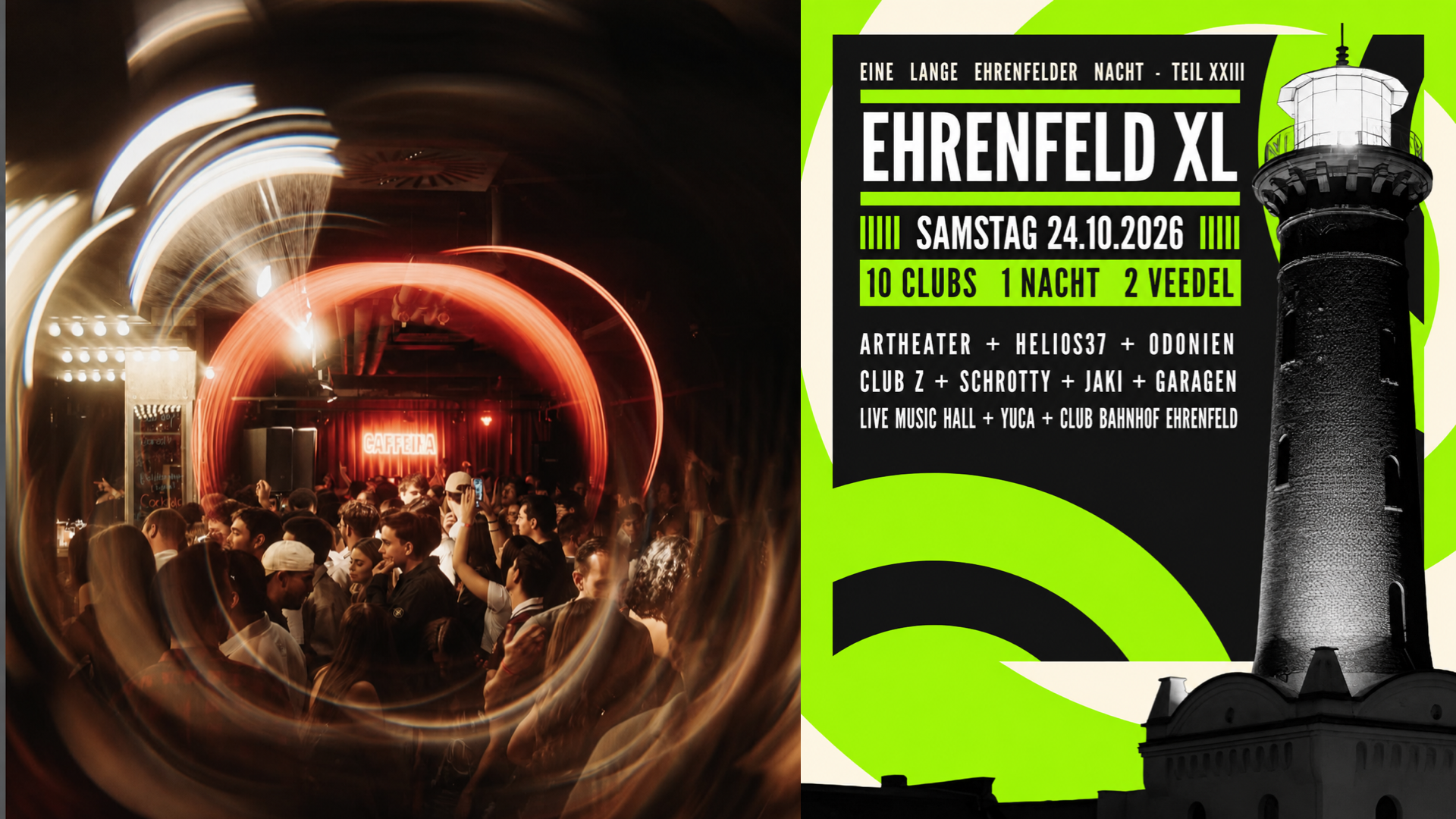 CAFFEINA präsentiert: Reggaeton, Latin Urban & Dembow in den Garagen // Ehrenfeld XL – 10 Clubs, 1 Nacht, 2 Veedel