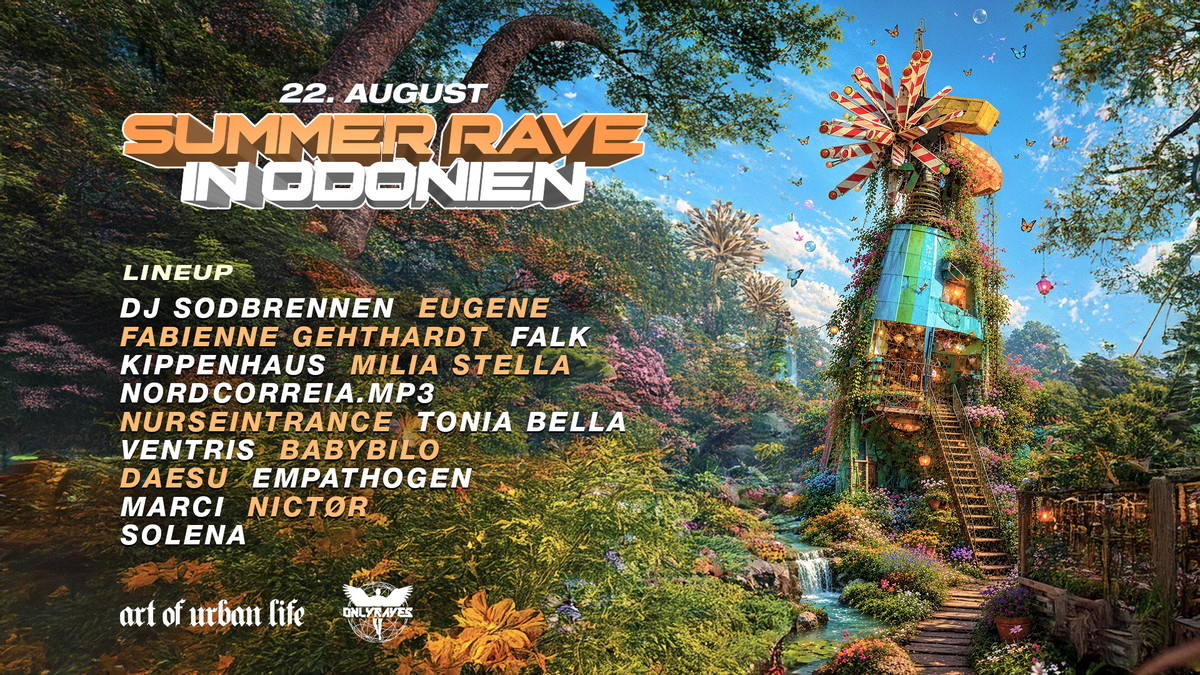 Titelbild der Veranstaltung SUMMER RAVE in ODONIEN by ART OF URBAN LIFE & ONLYRAVES