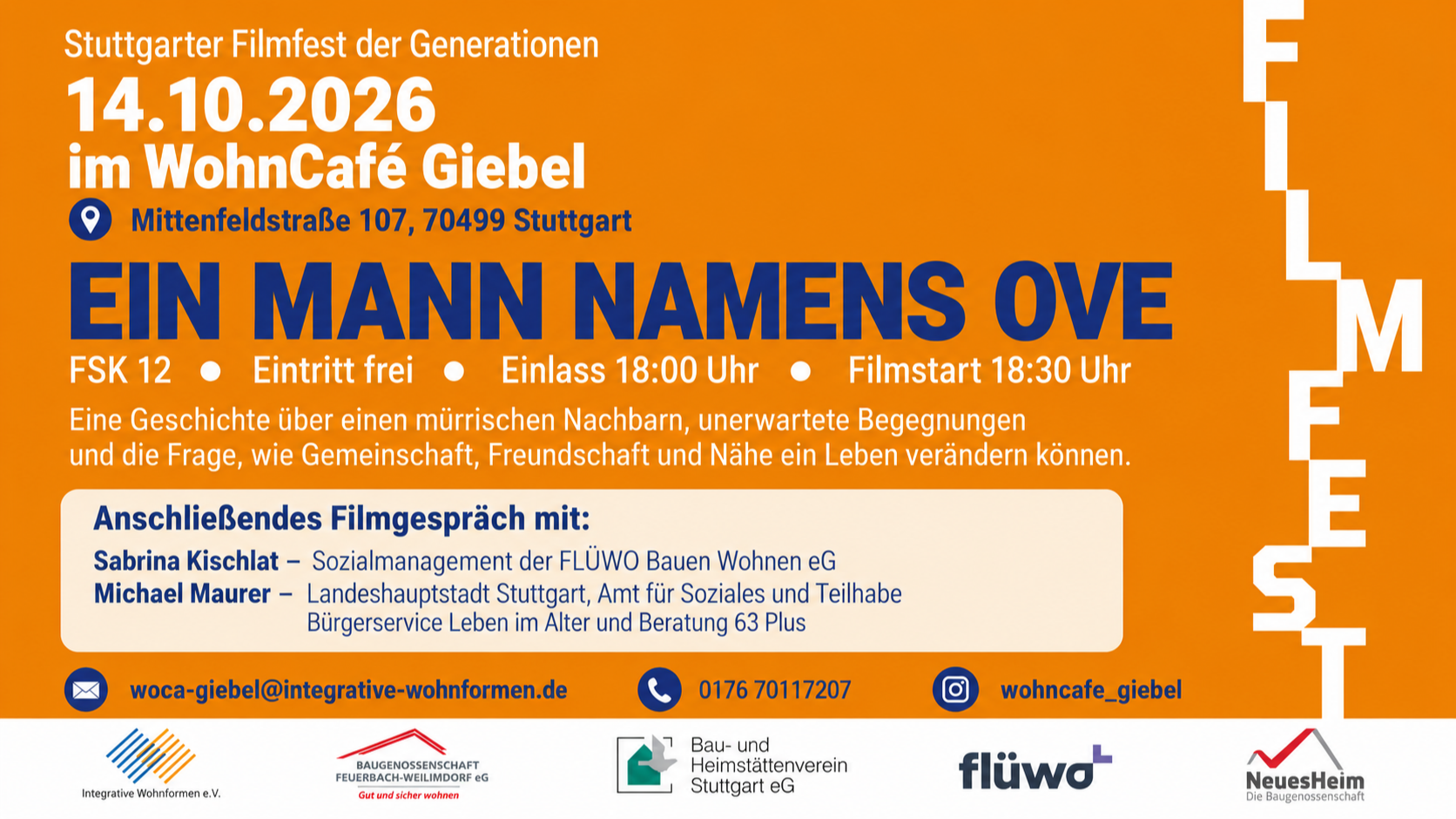 Filmfest der Generationen im WohnCafé Giebel – "Ein Mann Namens Ove"