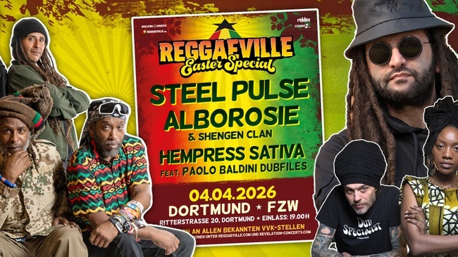 Steel Pulse, Alborosie, Hempress Sativa & Paolo Baldini DubFiles @ REGGAEVILLE EASTER SPECIAL 2026