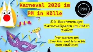 Rosenmontags-Karnevalsparty im PM in Kölle
