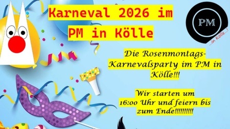 Rosenmontags-Karnevalsparty im PM in Kölle