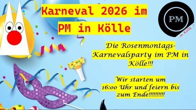 Rosenmontags-Karnevalsparty im PM in Kölle
