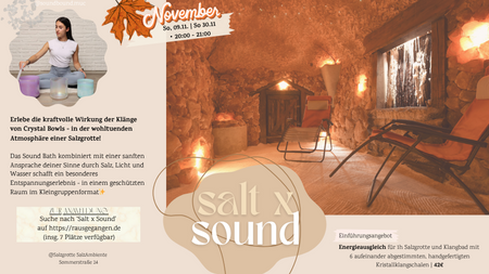 Salt x Sound: entspanne zu den Klängen von Kristallklangschalen im Salzklima-Ambiente
