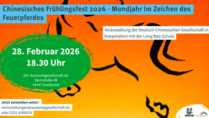 Chinesisches Frühlingsfest 2026 - Mondjahr im Zeichen des Feuer-Pferdes