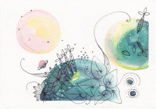 Aquarell-Workshop Blumen & Planeten