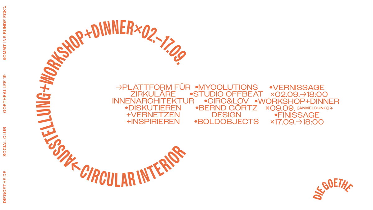 Titelbild der Veranstaltung CIRCULAR INTERIOR // Austellung zu zirkulärer Innenarchitektur