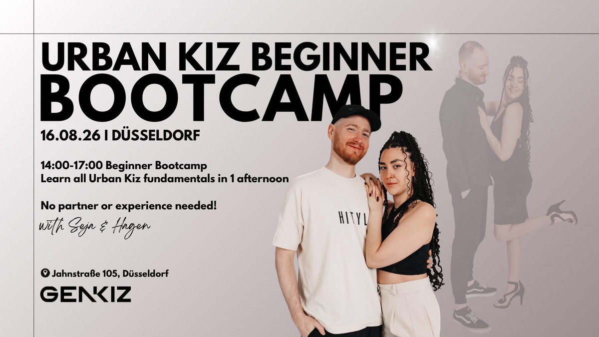 Titelbild der Veranstaltung Urban Kiz Anfänger Bootcamp - moderner Paartanz im Herzen von Düsseldorf