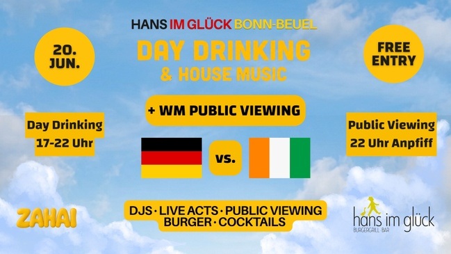 Day Drinking & House Music (+ WM Public Viewing)