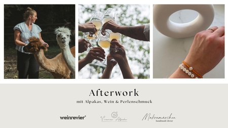 Afterwork mit Alpakas, Wein & Perlenschmuck