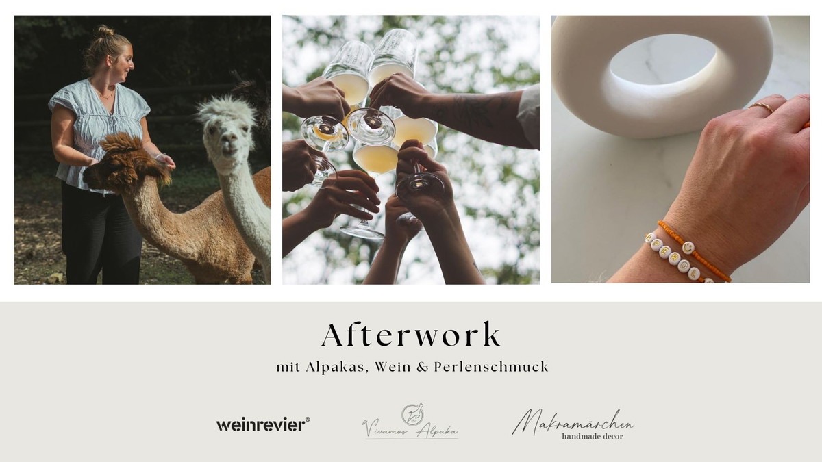 Afterwork mit Alpakas, Wein & Perlenschmuck