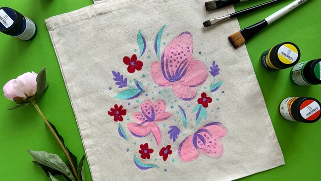 Painting on Fabric Bag