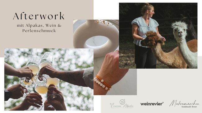 Afterwork mit Alpakas, Wein & Perlenschmuck
