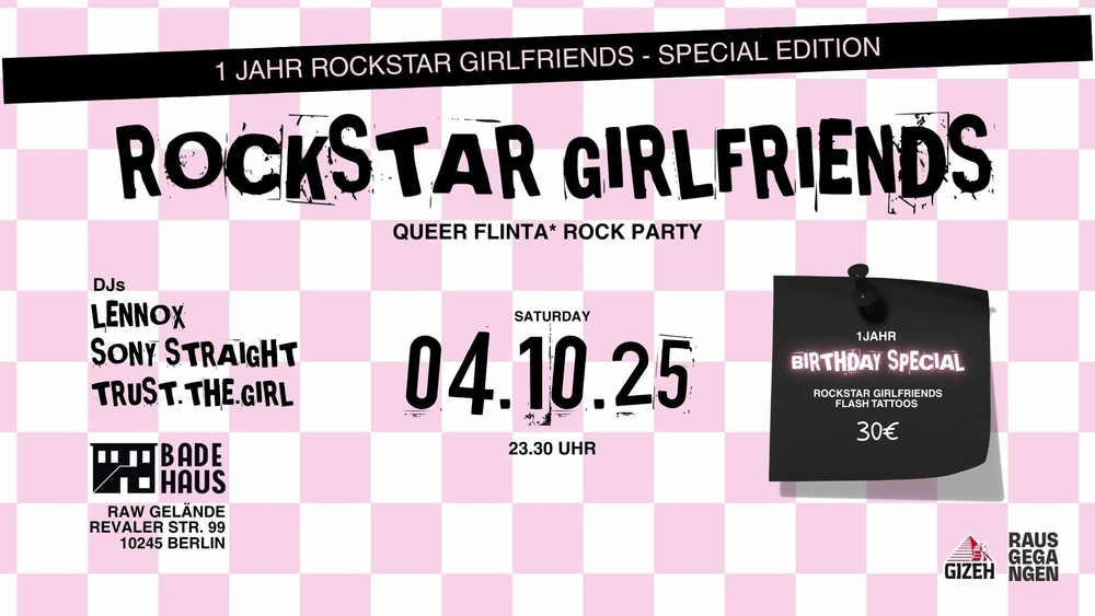 ROCKSTAR GIRLFRIENDS (1 Year Birthday Edition) - Queer FLINTA* Rock Party