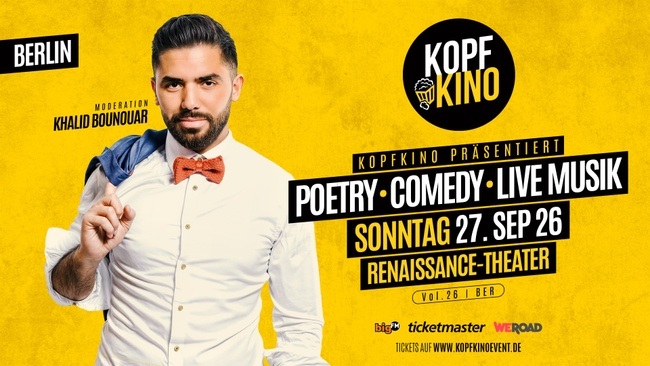 Kopfkino Vol.26: Poetry • Comedy • Live Musik in Berlin