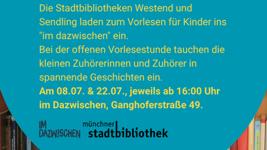 Vorlesen für Kinder der Stadtbibliotheken Westend und Sendling