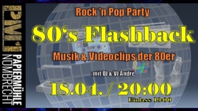 80s Flashback Rock´n Pop Musikvideoparty in der PM1!