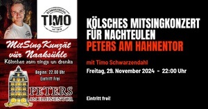 MitSingKunzät vür Naaksüüle, kostenloses Mitsingkonzert mit Timo Schwarzendahl