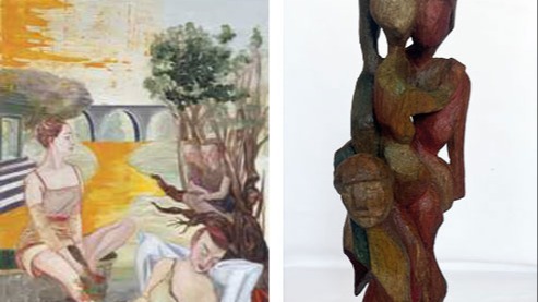 Malerei von Rosa Loy & Skulpturen von Reinhard Fischer