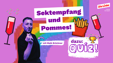 Sektempfang und Pommes mit Quiz