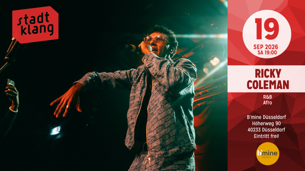 «stadtklang» mit RICKY COLEMAN | Live @ B’Mine