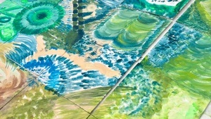 Bring your Bottle and Paint - Abstraktes Triptychon - 3 Teile & unendliche Möglichkeiten