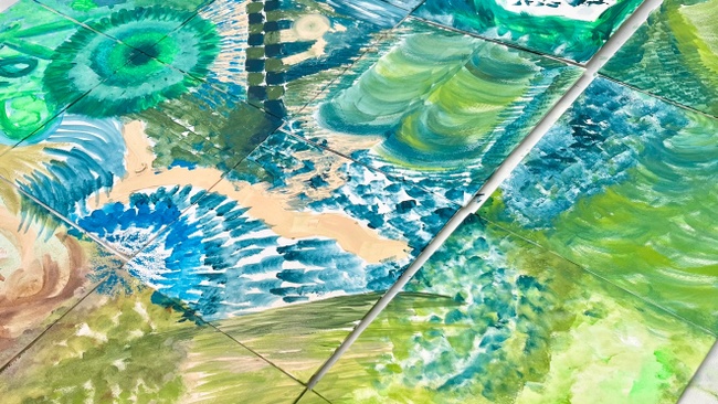 Bring your Bottle and Paint - Abstraktes Triptychon - 3 Teile & unendliche Möglichkeiten