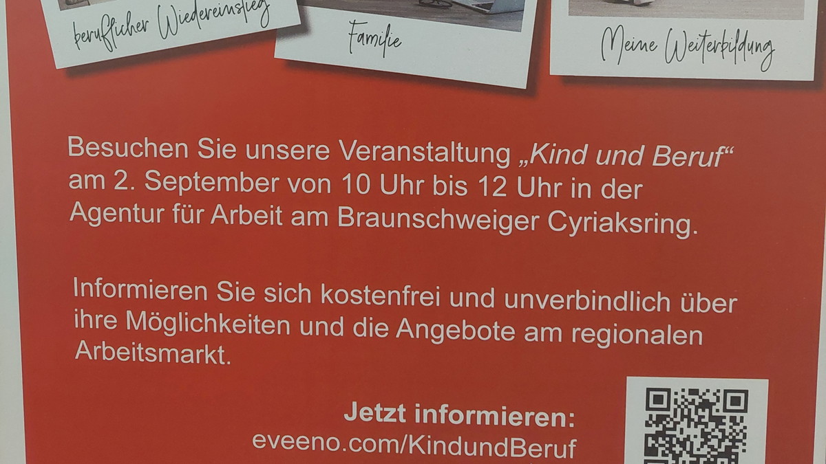 Titelbild der Veranstaltung Kind & Beruf. Austausch fördern und Netzwerke stärken. Möglichkeiten und die Angebote am regionalen Arbeitsmarkt.