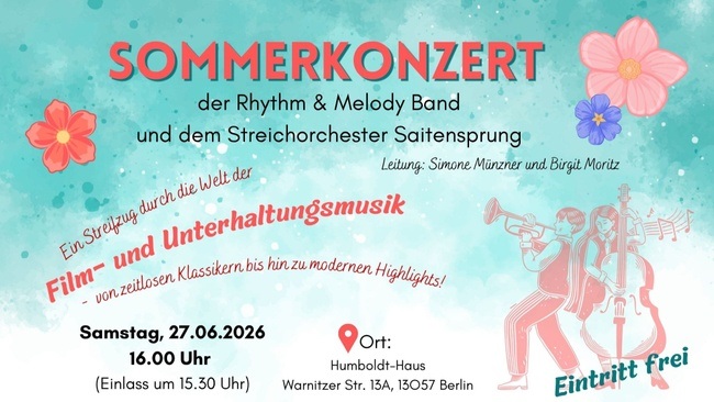 Sommerkonzert Rhythm & Melody BAND + Streichorchester Saitensprung