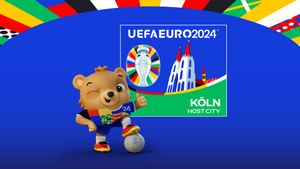 Promotionsstand zur UEFA EURO 2024 Host City Köln