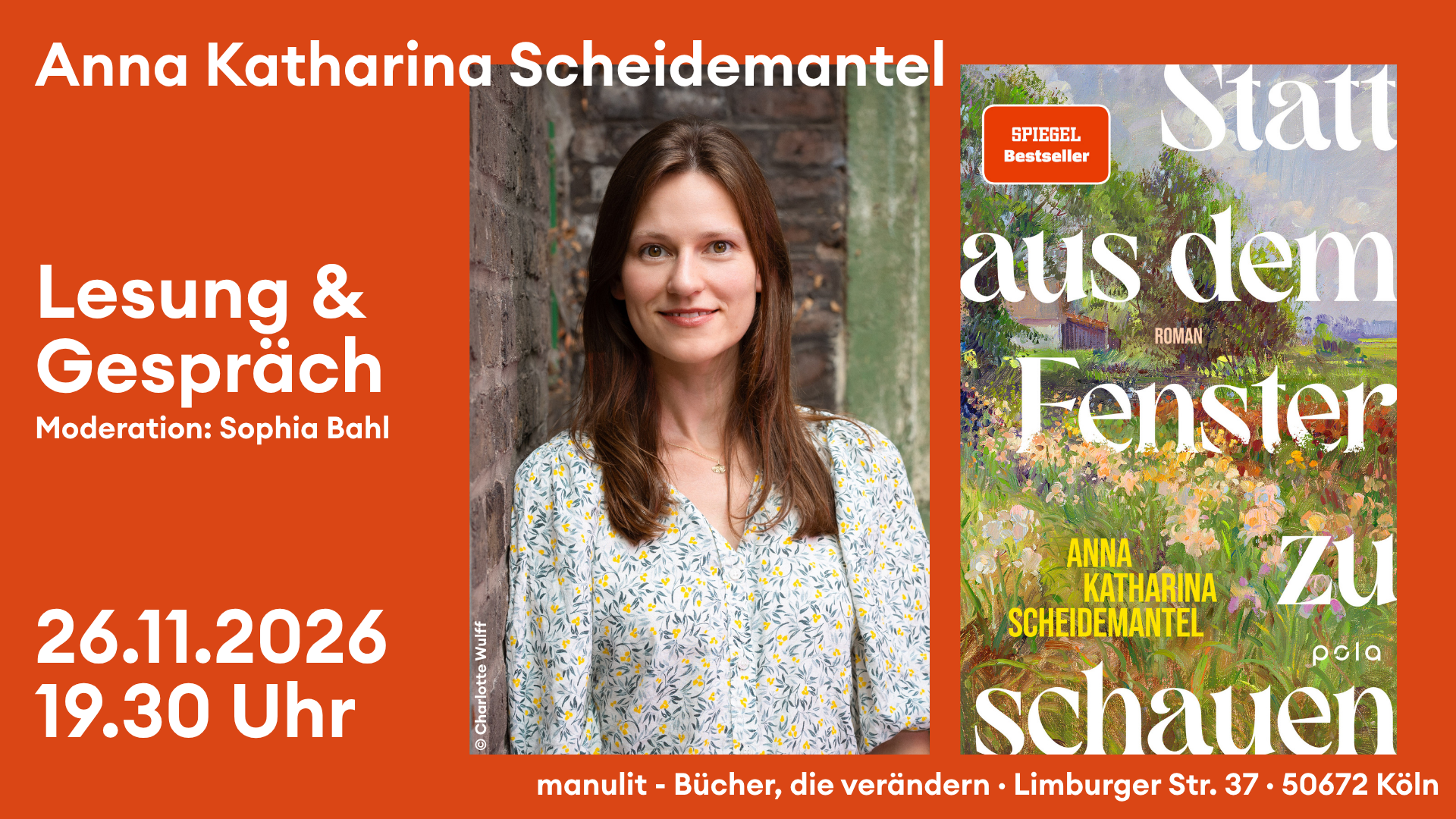 Lesung - "Statt aus dem Fenster zu schauen" von Anna Katharina Scheidemantel