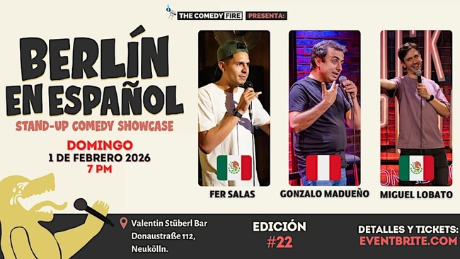 Berlín en Español #22 - Showcase de comedia stand-up | 3 top comediantes