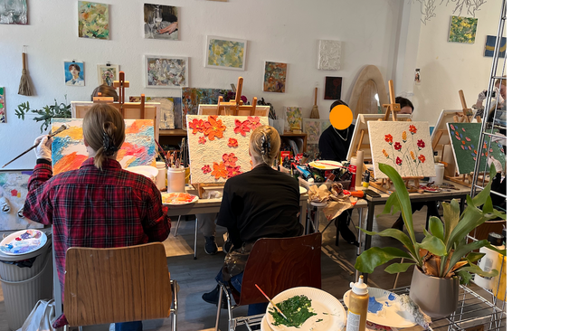 Textur-Malerei Workshop in Hamburg: Abstrakt gestalten.  Kreative Workshop für Gruppen& Einzelne