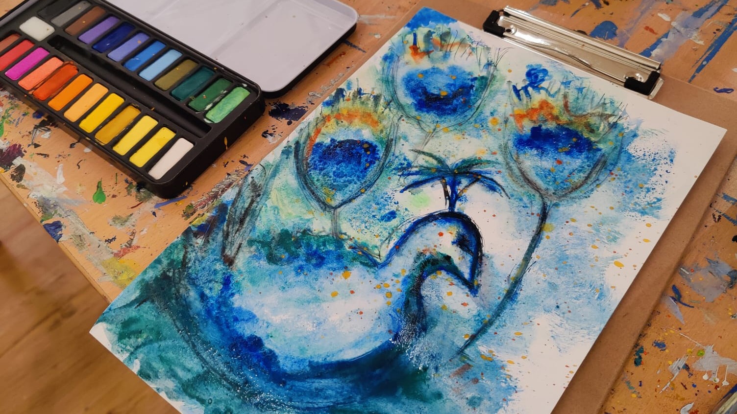 Entkorkte Kunst: Aquarell & Wein in München