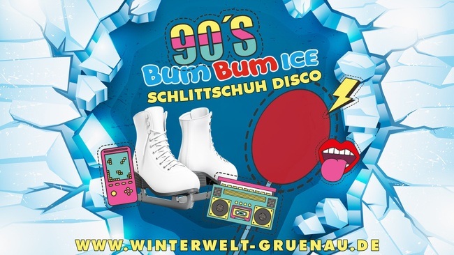 90er Jahre Schlittschuh Disco - Winterwelt Grünau