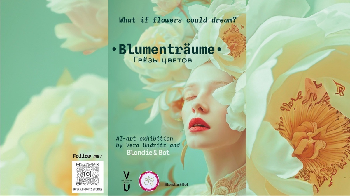 Blumenträume AI-art exhibition by Vera Undritz and Blondie&Bot