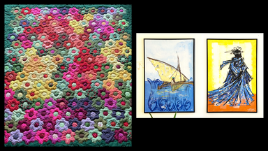 Ausstellung | Bilder von Allington Masvosva und Quilte von Renate Gries