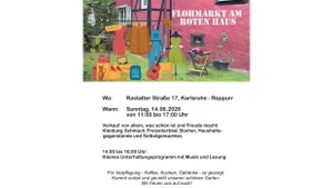Flohmarkt am Roten Haus – Mit kleinem Unterhaltungsprogramm (Musik & Lesung) Kaffee & Kuchen