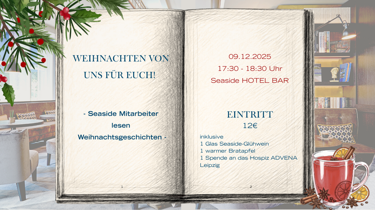 Weihnachtslesung im Seaside Park Hotel Leipzig zu Gunsten des Hospiz ADVENA Leipzig