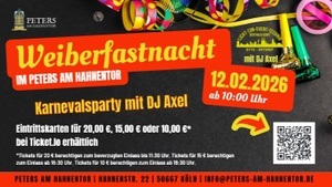 Weiberfastnacht  Party ab 10:00 Uhr mit DJ Axel