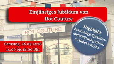 Rot Couture: DRK-Kleiderladen feiert einjähriges Bestehen mit einem Jubiläumsfest