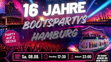 16 Jahre Bootspartys Hamburg - Die große Jubiläumstour