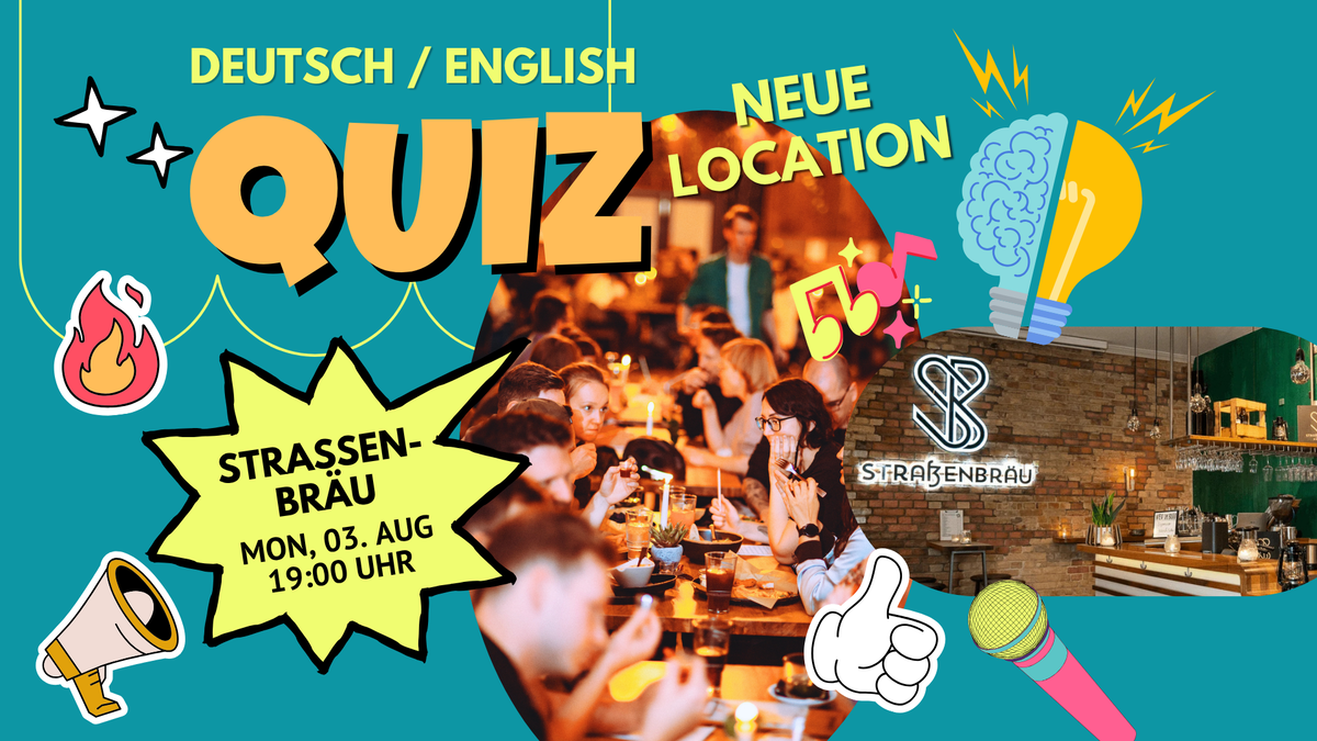 Titelbild der Veranstaltung Quiz @ Straßenbräu Kreuzberg - Mo, 03.08.